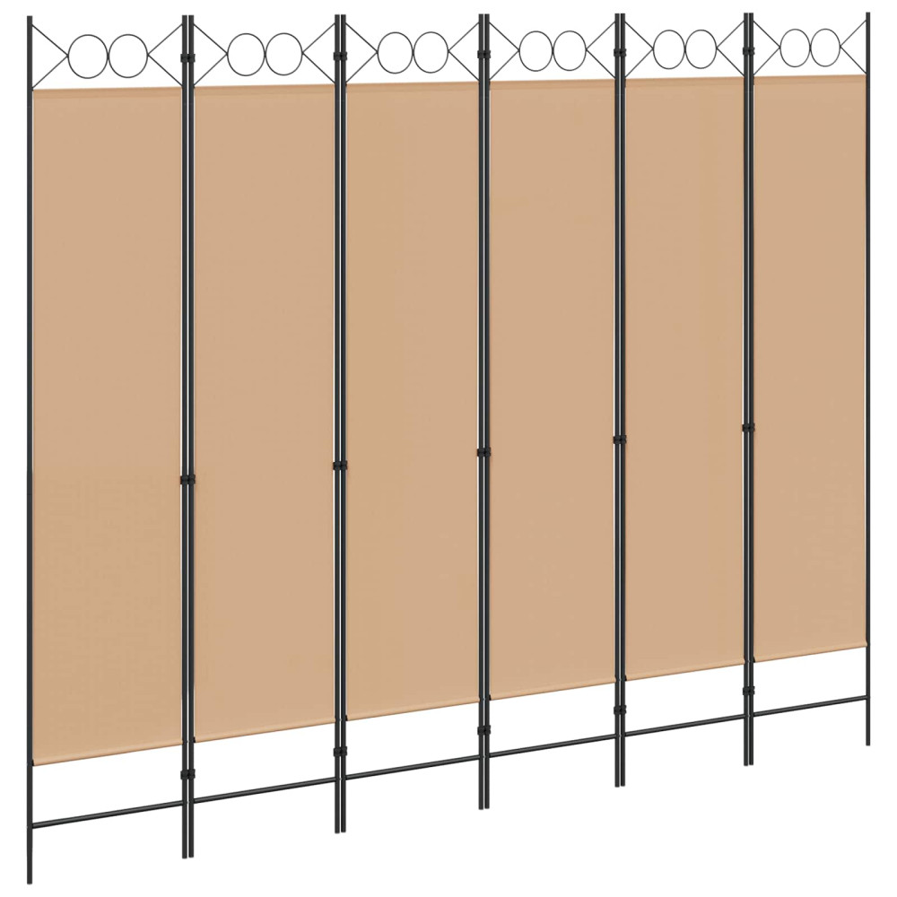 Produktbild för 6-panelers rumsavdelare Beige 240 x 200 cm Tyg