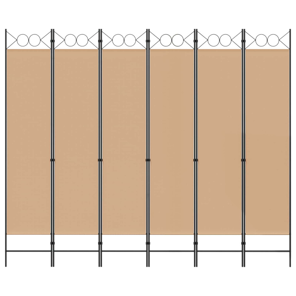 Produktbild för 6-panelers rumsavdelare Beige 240 x 200 cm Tyg