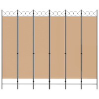 Produktbild för 6-panelers rumsavdelare Beige 240 x 200 cm Tyg