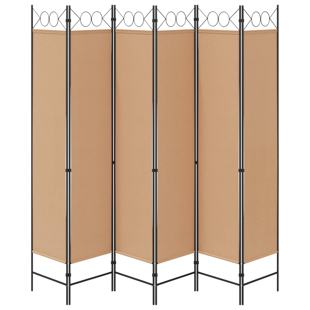 Produktbild för 6-panelers rumsavdelare Beige 240 x 200 cm Tyg