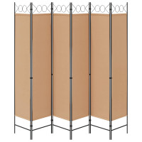 Produktbild för 6-panelers rumsavdelare Beige 240 x 200 cm Tyg