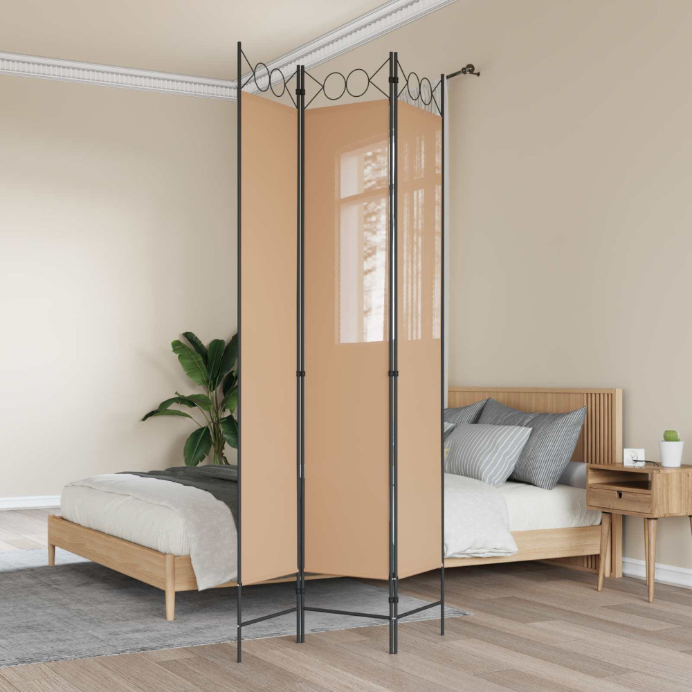 Produktbild för 3-panelers rumsavdelare Beige 120 x 220 cm Tyg