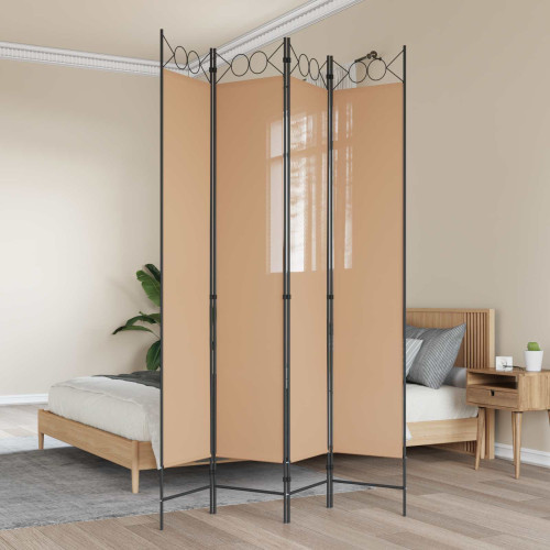 vidaXL 4-panelig rumsavskiljare Beige 160 x 220 cm Tyg