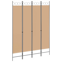 Produktbild för 4-panelig rumsavskiljare Beige 160 x 220 cm Tyg