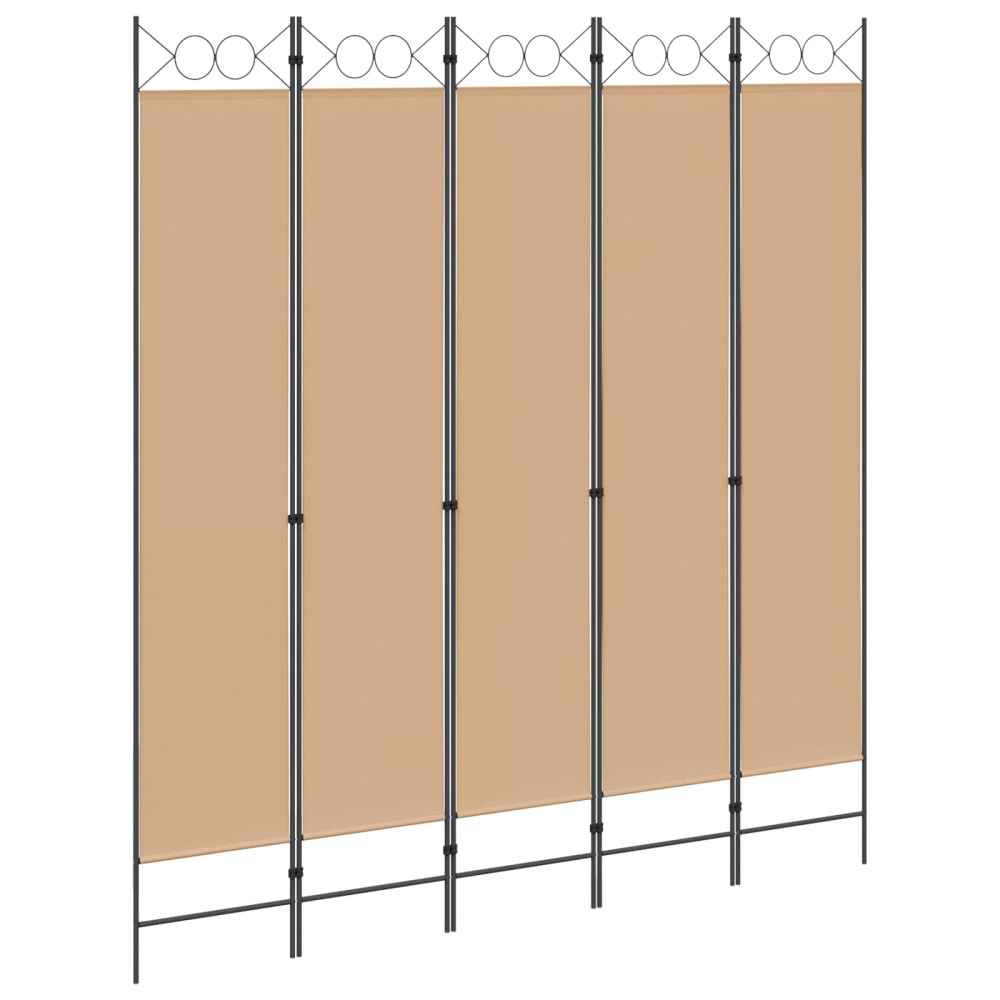 Produktbild för 5-panel rumsavskiljare Beige 200 x 220 cm Tyg