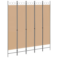 Produktbild för 5-panel rumsavskiljare Beige 200 x 220 cm Tyg