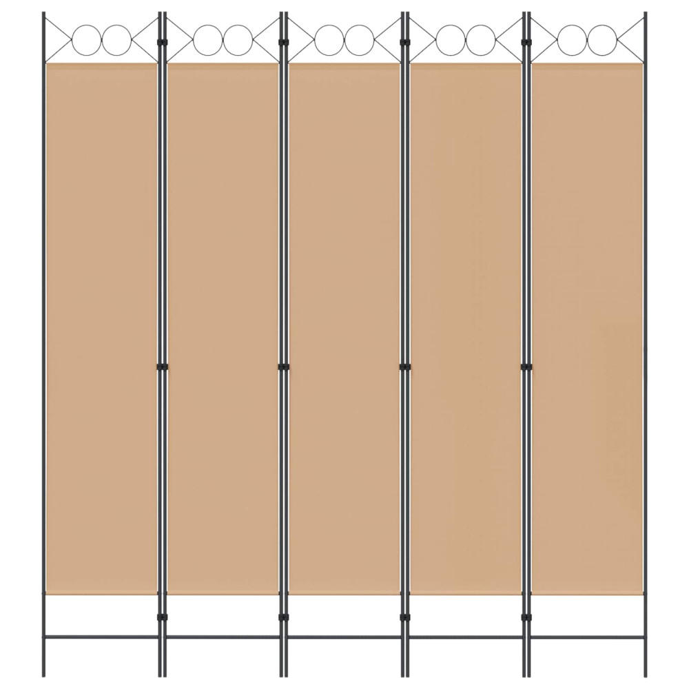 Produktbild för 5-panel rumsavskiljare Beige 200 x 220 cm Tyg