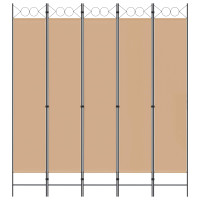 Produktbild för 5-panel rumsavskiljare Beige 200 x 220 cm Tyg