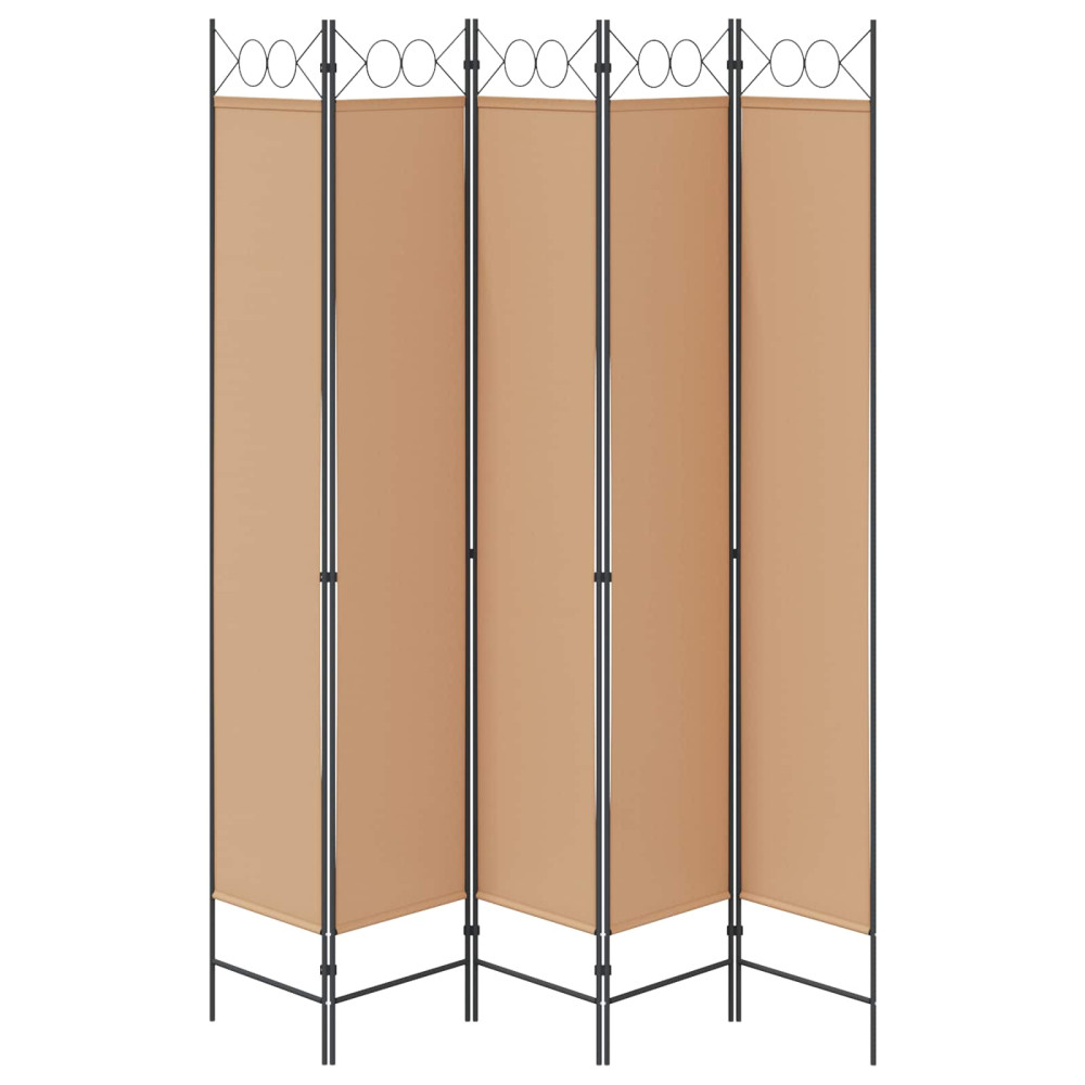 Produktbild för 5-panel rumsavskiljare Beige 200 x 220 cm Tyg