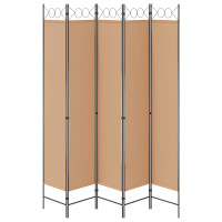 Produktbild för 5-panel rumsavskiljare Beige 200 x 220 cm Tyg