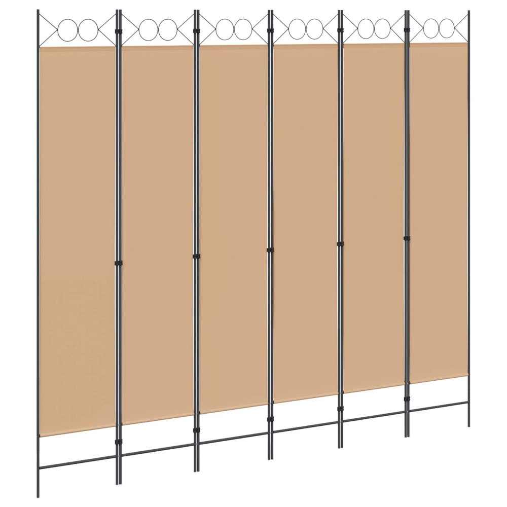 Produktbild för 6-panelers rumsavdelare Beige 240 x 220 cm Tyg