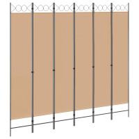 Produktbild för 6-panelers rumsavdelare Beige 240 x 220 cm Tyg