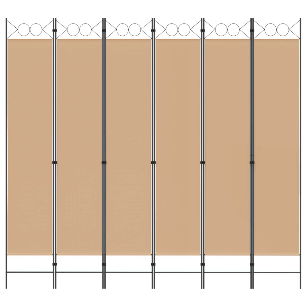 Produktbild för 6-panelers rumsavdelare Beige 240 x 220 cm Tyg