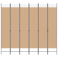 Produktbild för 6-panelers rumsavdelare Beige 240 x 220 cm Tyg