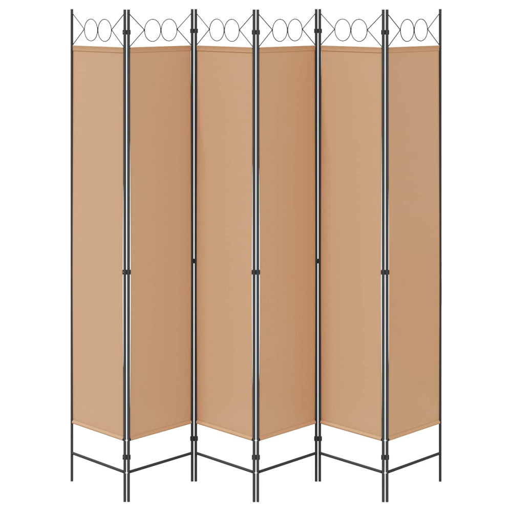Produktbild för 6-panelers rumsavdelare Beige 240 x 220 cm Tyg