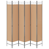 Produktbild för 6-panelers rumsavdelare Beige 240 x 220 cm Tyg