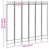 Produktbild för 6-panelers rumsavdelare Beige 240 x 220 cm Tyg