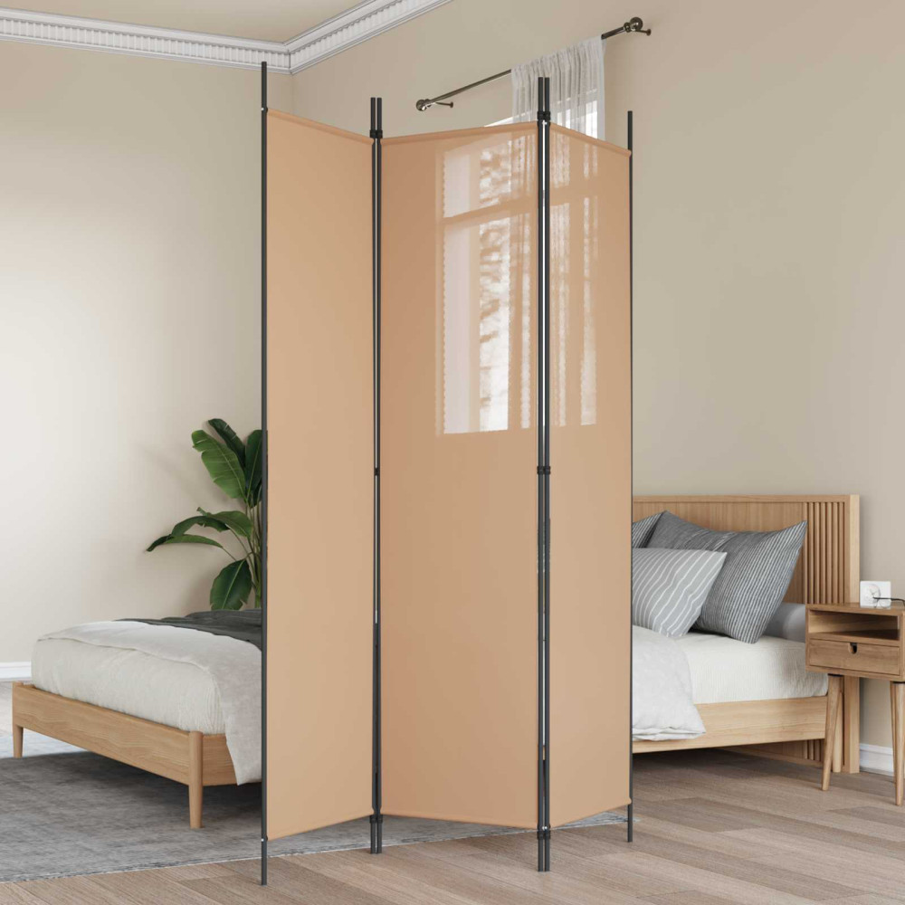 Produktbild för 3-panelers rumsavdelare Beige 150 x 200 cm Tyg