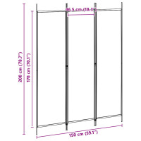 Produktbild för 3-panelers rumsavdelare Beige 150 x 200 cm Tyg