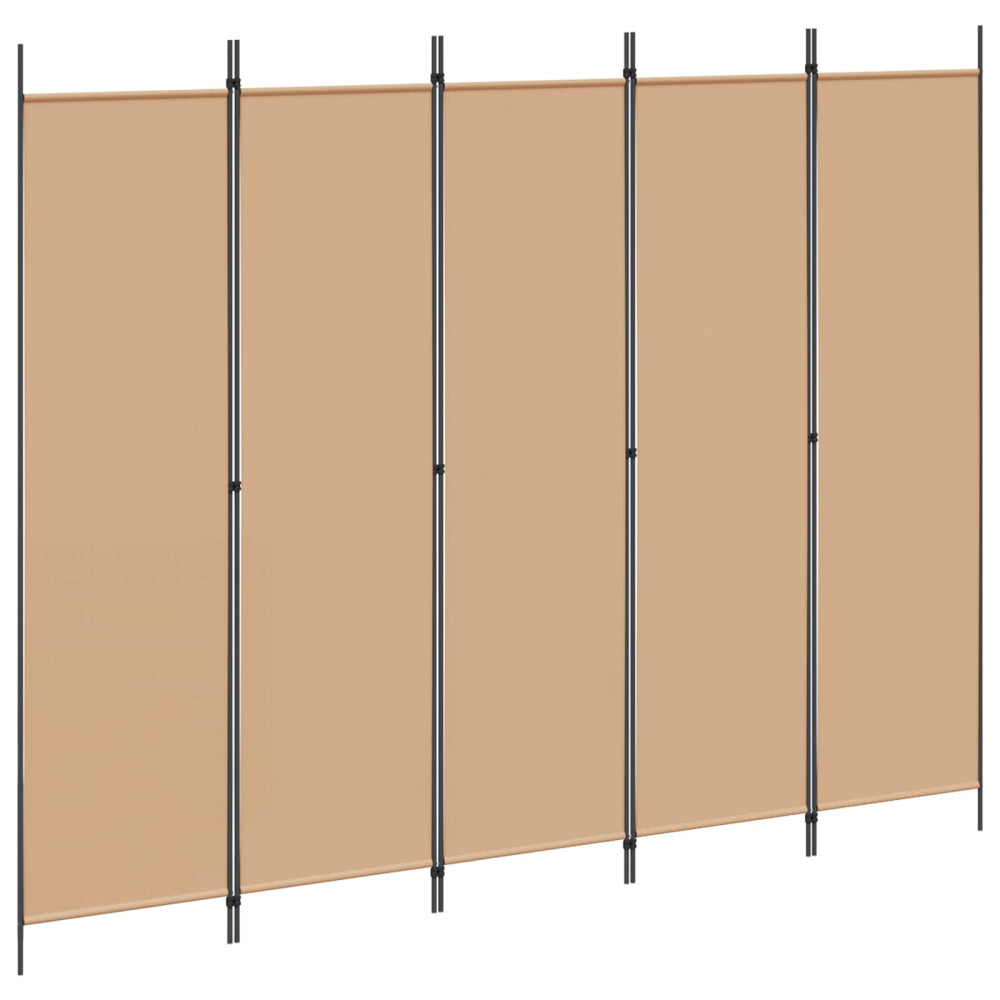 Produktbild för 5-panel rumsavskiljare Beige 250 x 200 cm Tyg