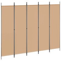 Produktbild för 5-panel rumsavskiljare Beige 250 x 200 cm Tyg
