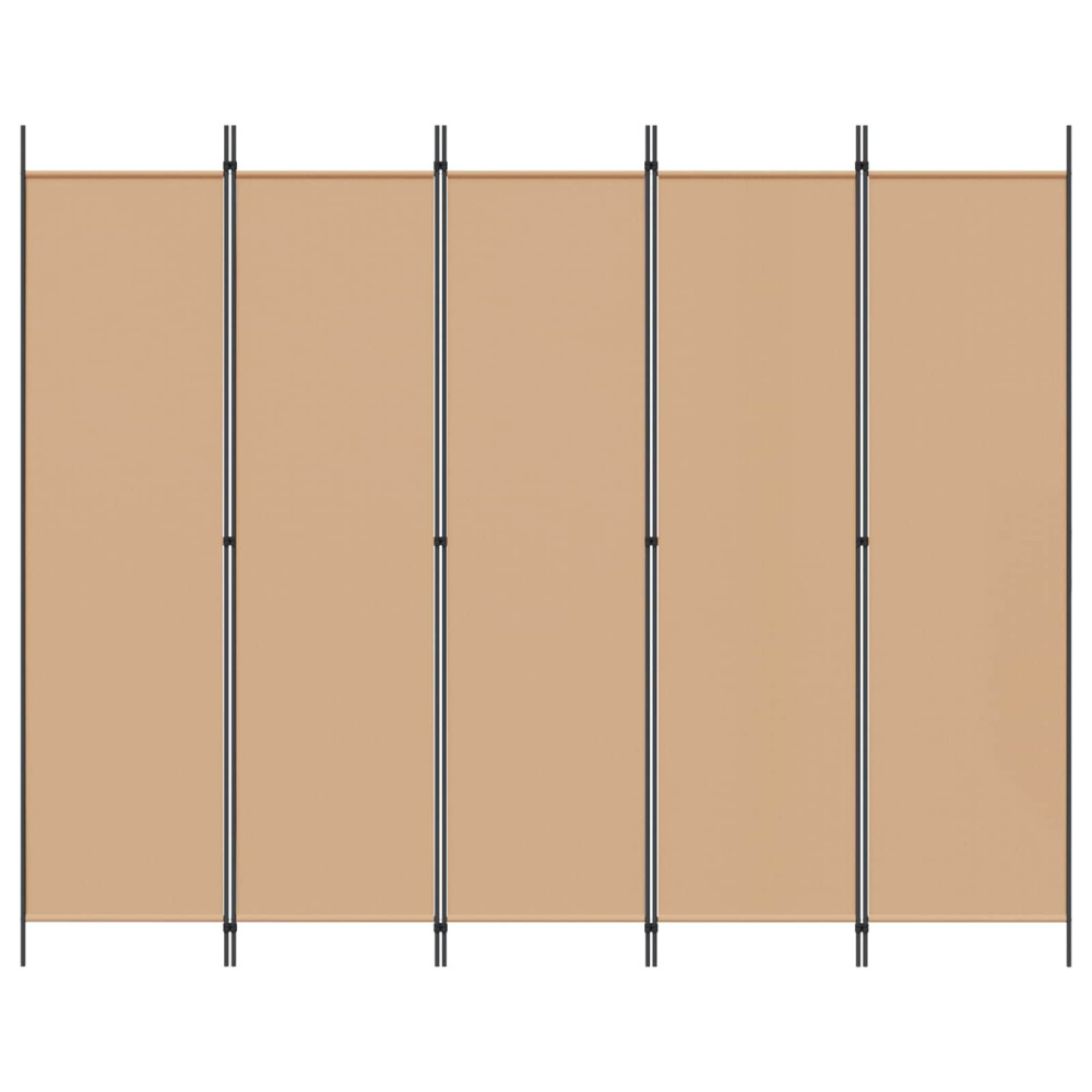 Produktbild för 5-panel rumsavskiljare Beige 250 x 200 cm Tyg