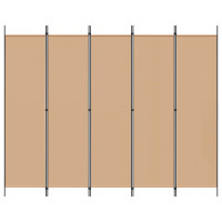 Produktbild för 5-panel rumsavskiljare Beige 250 x 200 cm Tyg