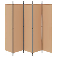 Produktbild för 5-panel rumsavskiljare Beige 250 x 200 cm Tyg