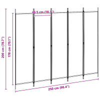 Produktbild för 5-panel rumsavskiljare Beige 250 x 200 cm Tyg