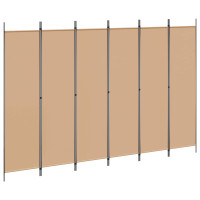 Produktbild för 6-panelers rumsavdelare Beige 300 x 200 cm Tyg