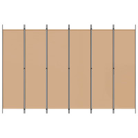 Produktbild för 6-panelers rumsavdelare Beige 300 x 200 cm Tyg