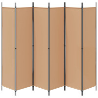 Produktbild för 6-panelers rumsavdelare Beige 300 x 200 cm Tyg