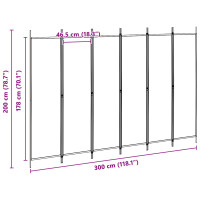 Produktbild för 6-panelers rumsavdelare Beige 300 x 200 cm Tyg