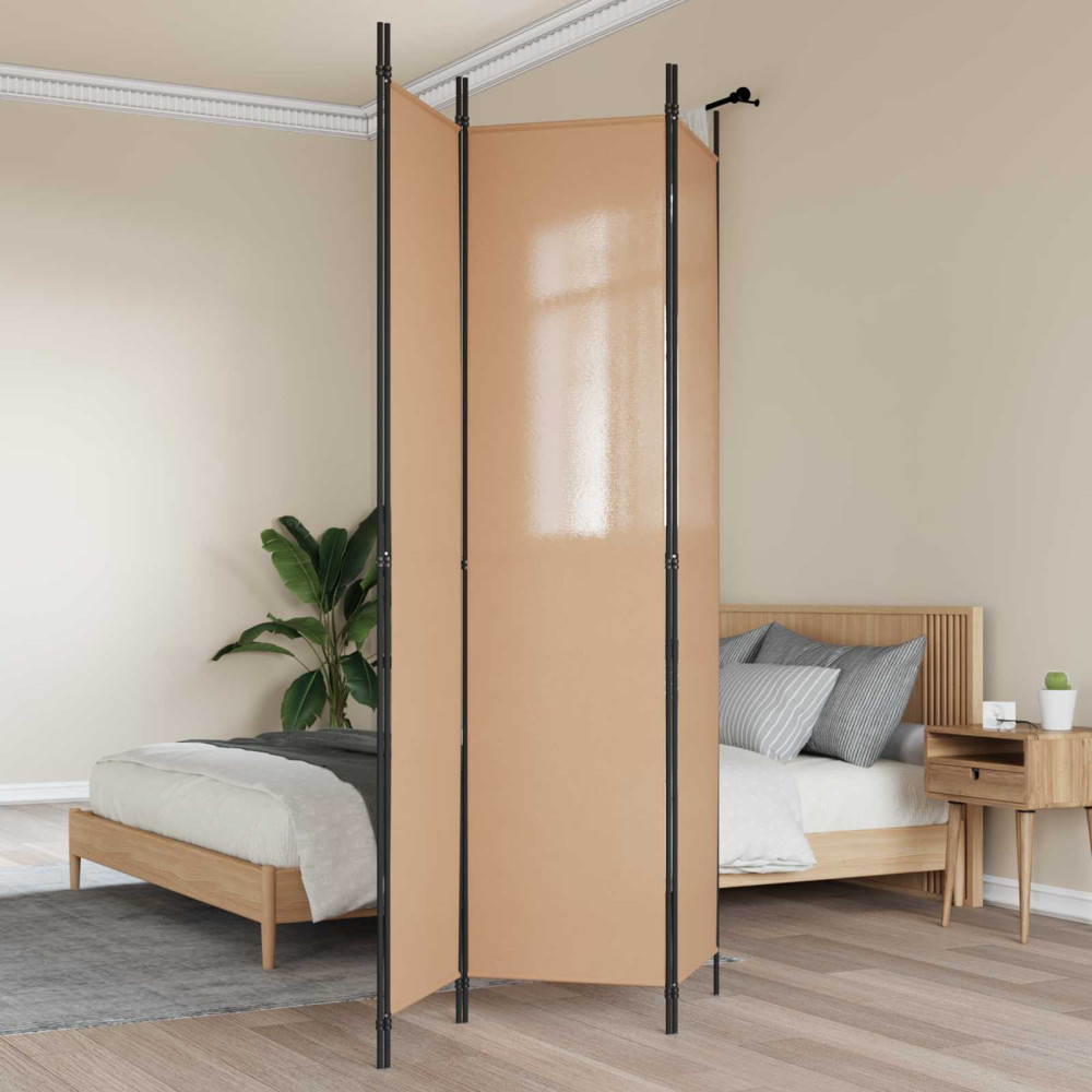 Produktbild för 3-panelers rumsavdelare Beige 150 x 220 cm Tyg