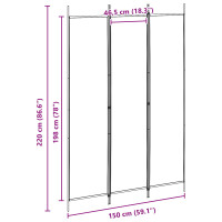 Produktbild för 3-panelers rumsavdelare Beige 150 x 220 cm Tyg