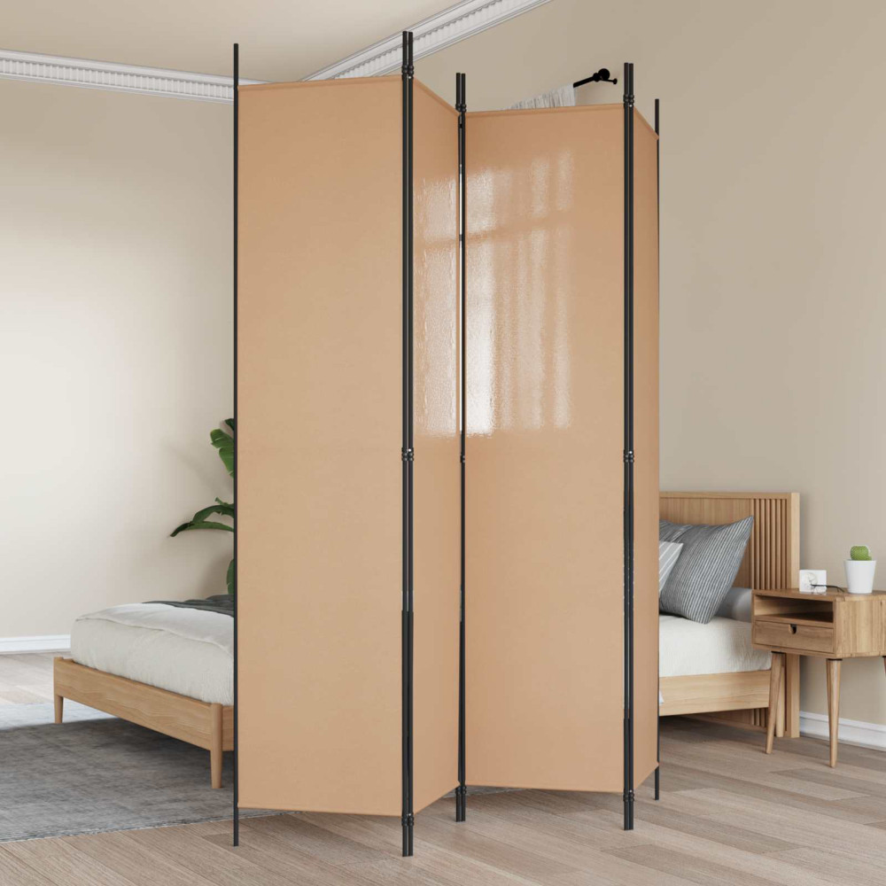Produktbild för 4-panelig rumsavskiljare Beige 200 x 220 cm Tyg