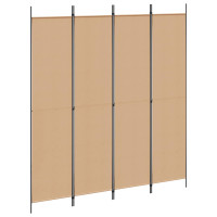 Produktbild för 4-panelig rumsavskiljare Beige 200 x 220 cm Tyg