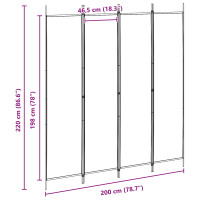 Produktbild för 4-panelig rumsavskiljare Beige 200 x 220 cm Tyg