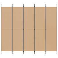 Produktbild för 5-panel rumsavskiljare Beige 250 x 220 cm Tyg