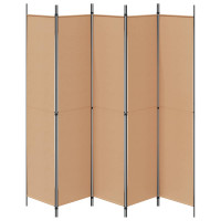 Produktbild för 5-panel rumsavskiljare Beige 250 x 220 cm Tyg