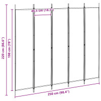 Produktbild för 5-panel rumsavskiljare Beige 250 x 220 cm Tyg