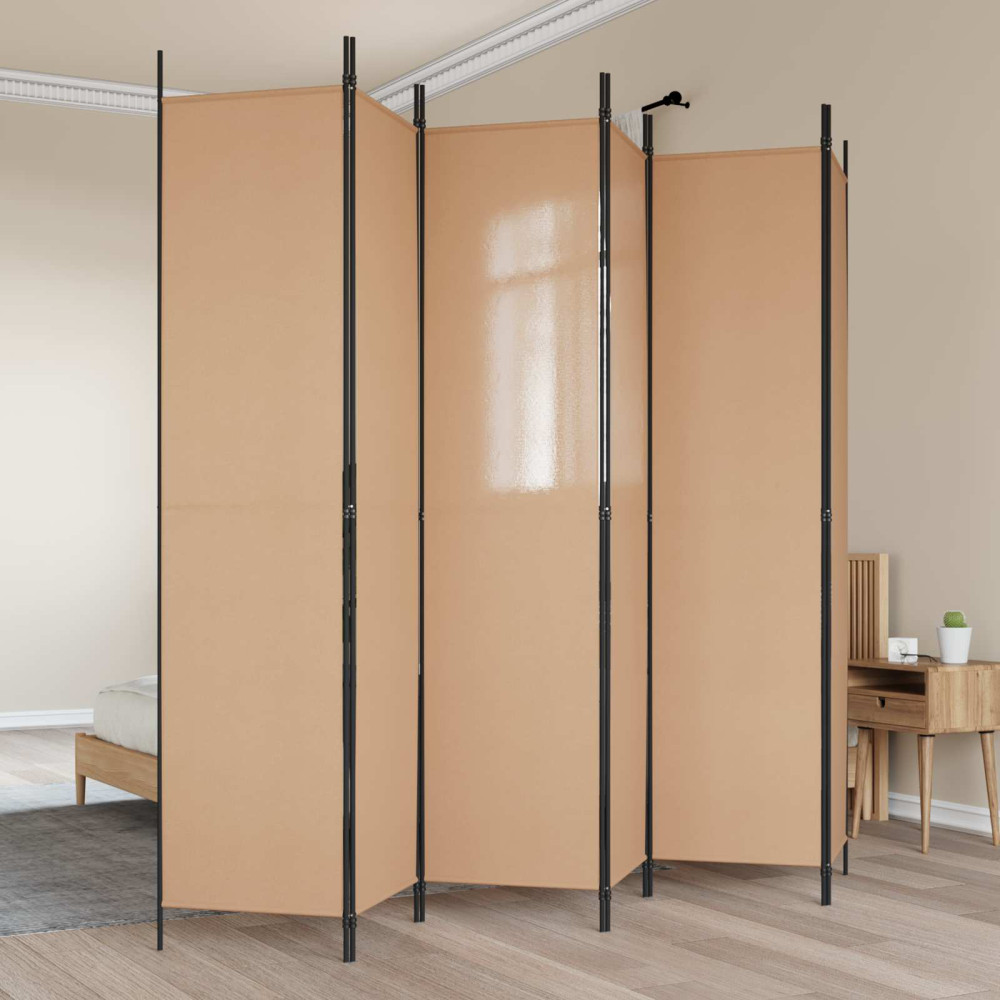 Produktbild för 6-panelers rumsavdelare Beige 300 x 220 cm Tyg
