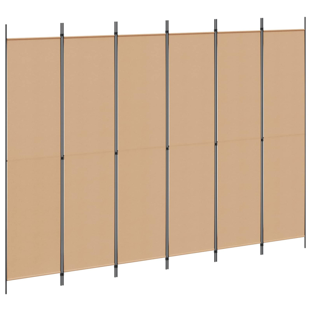 Produktbild för 6-panelers rumsavdelare Beige 300 x 220 cm Tyg