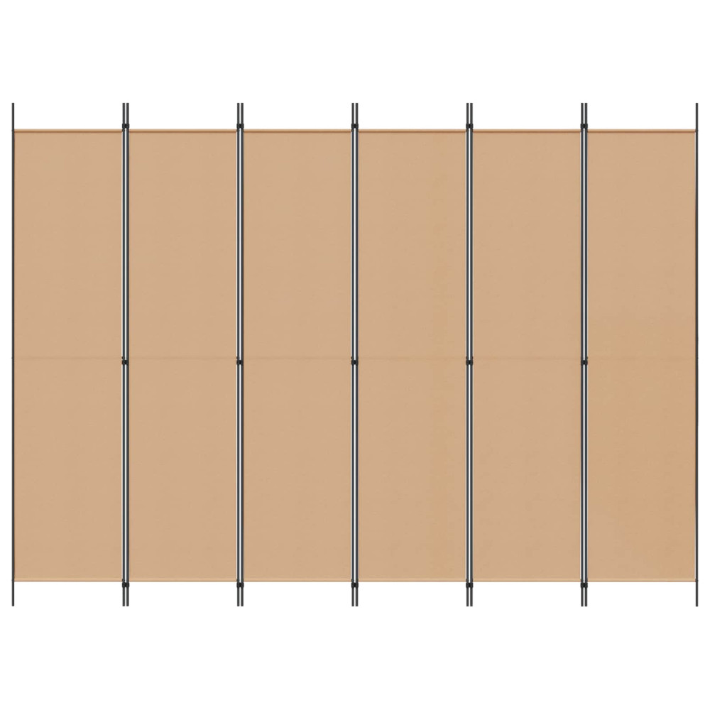 Produktbild för 6-panelers rumsavdelare Beige 300 x 220 cm Tyg
