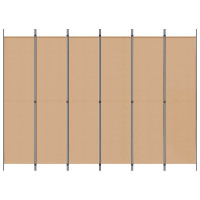 Produktbild för 6-panelers rumsavdelare Beige 300 x 220 cm Tyg