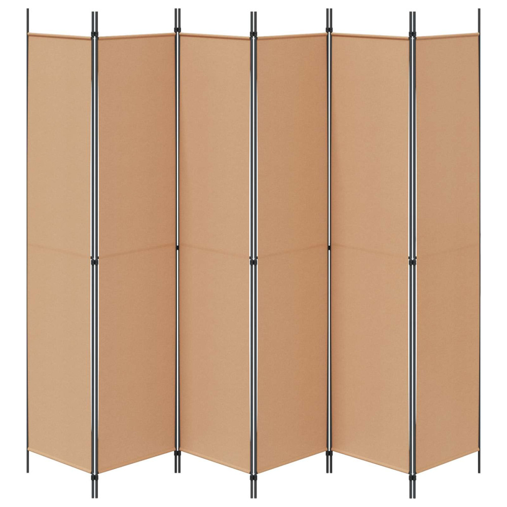 Produktbild för 6-panelers rumsavdelare Beige 300 x 220 cm Tyg
