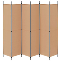 Produktbild för 6-panelers rumsavdelare Beige 300 x 220 cm Tyg
