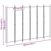 Produktbild för 6-panelers rumsavdelare Beige 300 x 220 cm Tyg