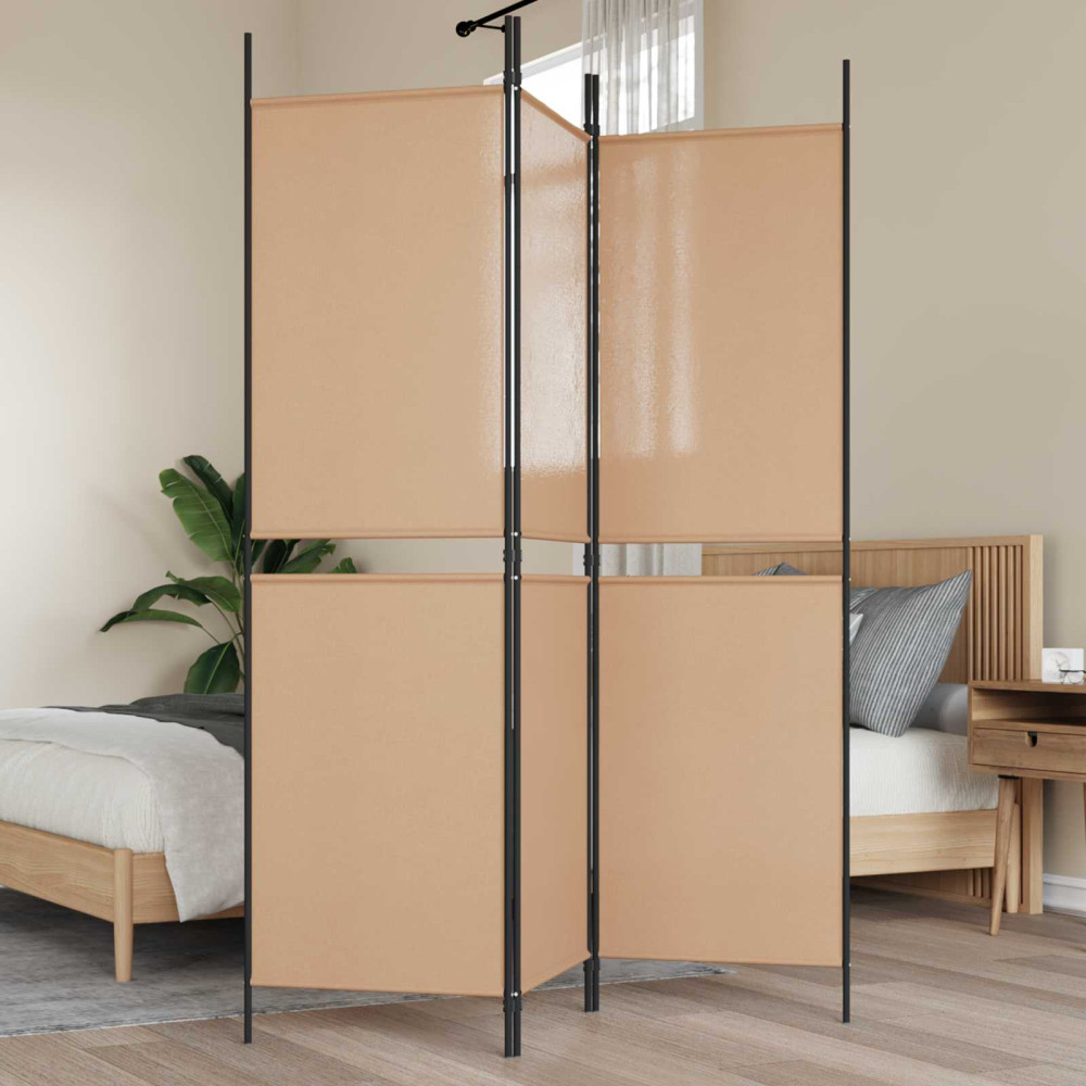 Produktbild för 3-panelers rumsavdelare Beige 150 x 180 cm Tyg