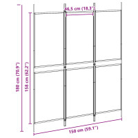 Produktbild för 3-panelers rumsavdelare Beige 150 x 180 cm Tyg